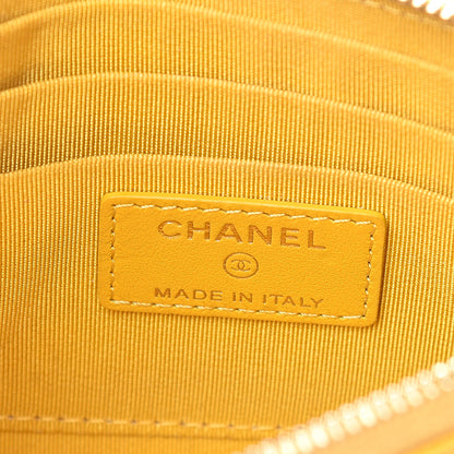 Chanel Caviar Quilted Classic Zip Pouch Yellow 5 of 10