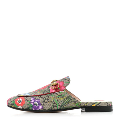 Gucci GG Supreme Monogram Flora Womens Princetown Slippers 36 Beige Ebony Multicolor Rosso 1 of 14