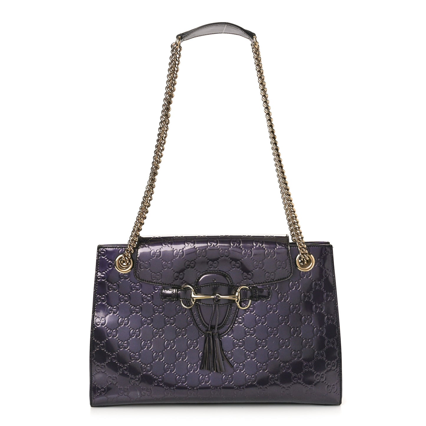 Shine Guccissima Large Emily Chain Shoulder Bag Melanzana