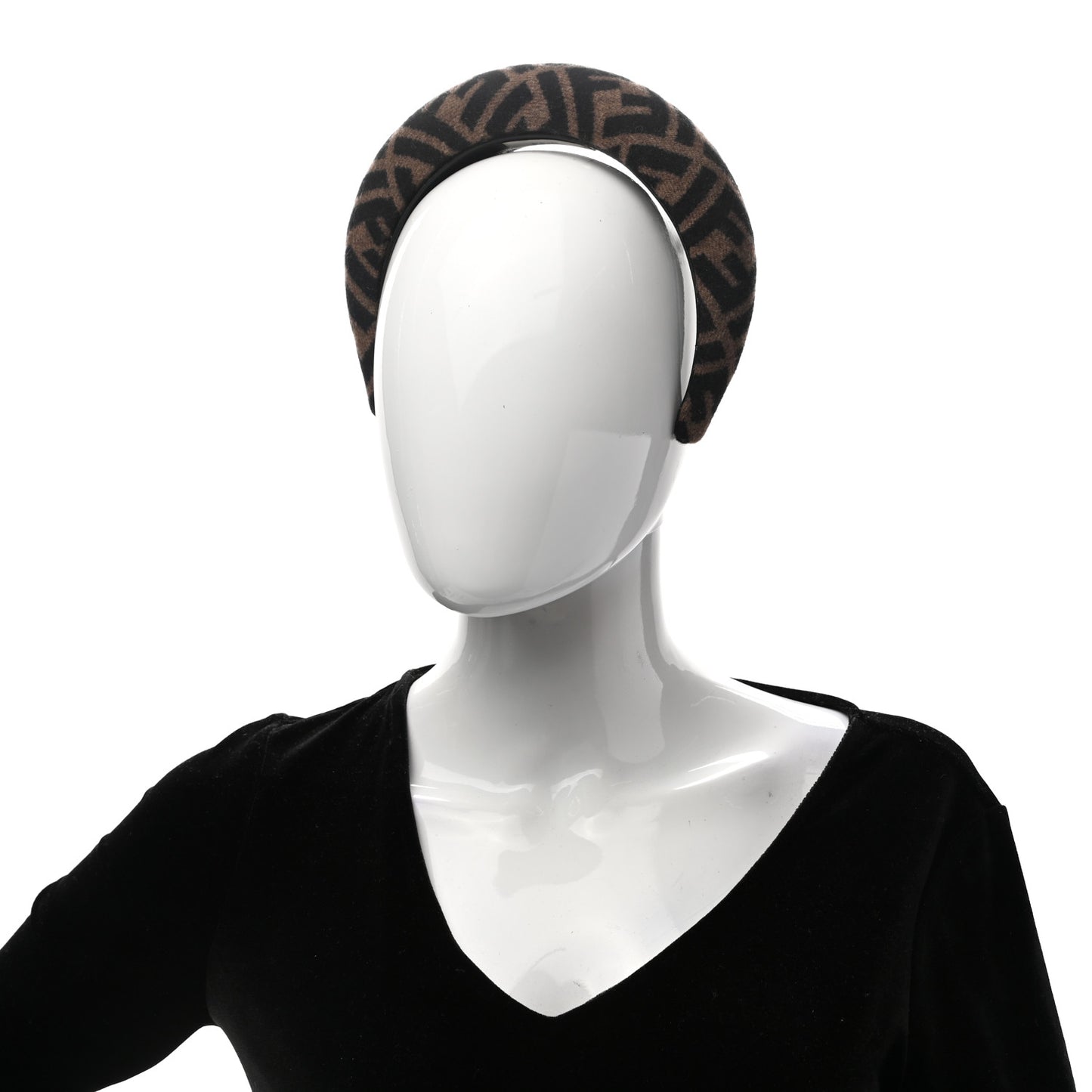 Wool Cashmere FF Logo Headband Tobacco