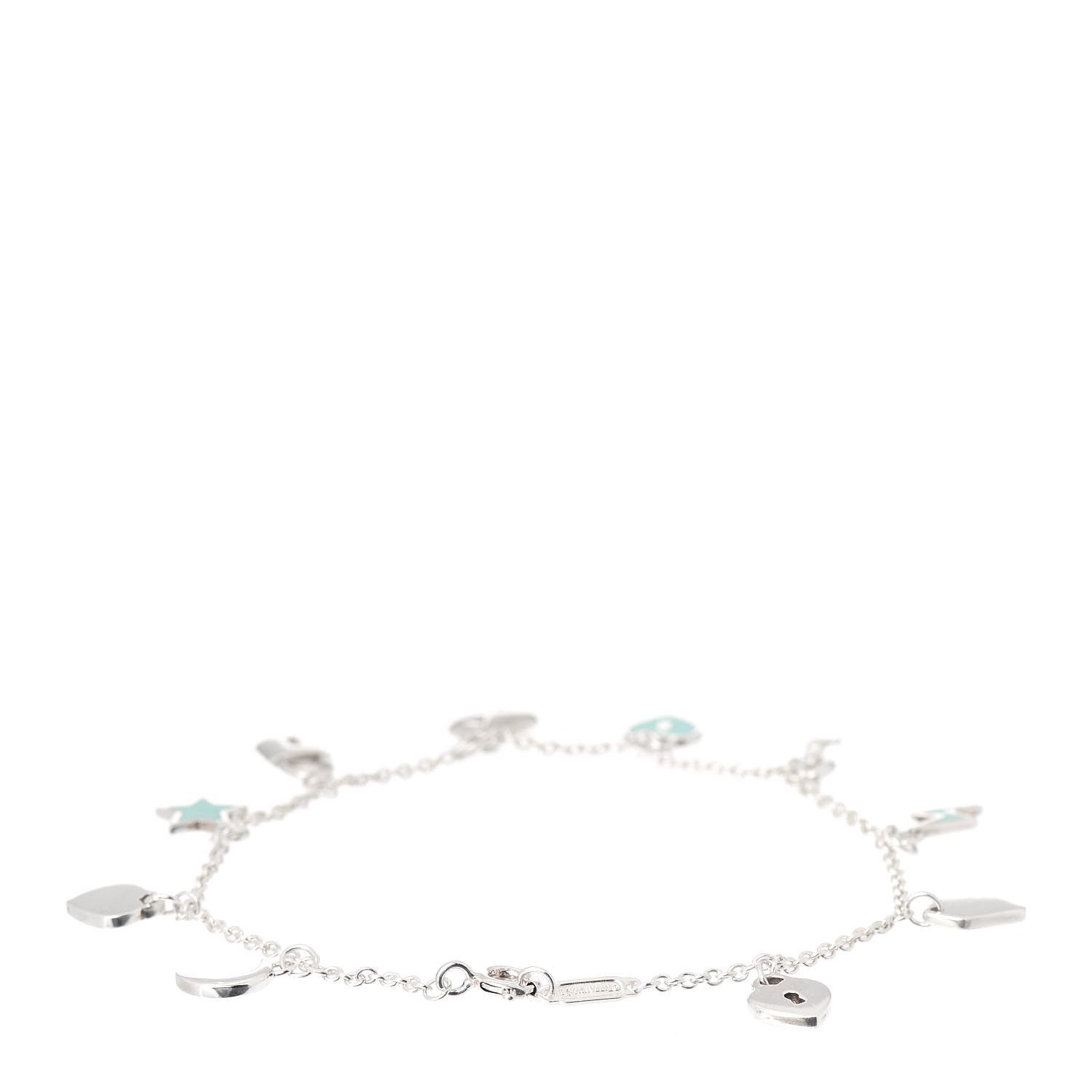 Tiffany Sterling Silver Enamel Love Notes Charm Bracelet Blue 3 of 5