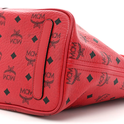 MCM Visetos Medium Liz Reversible Shopper Tote Ruby Red 11 of 26