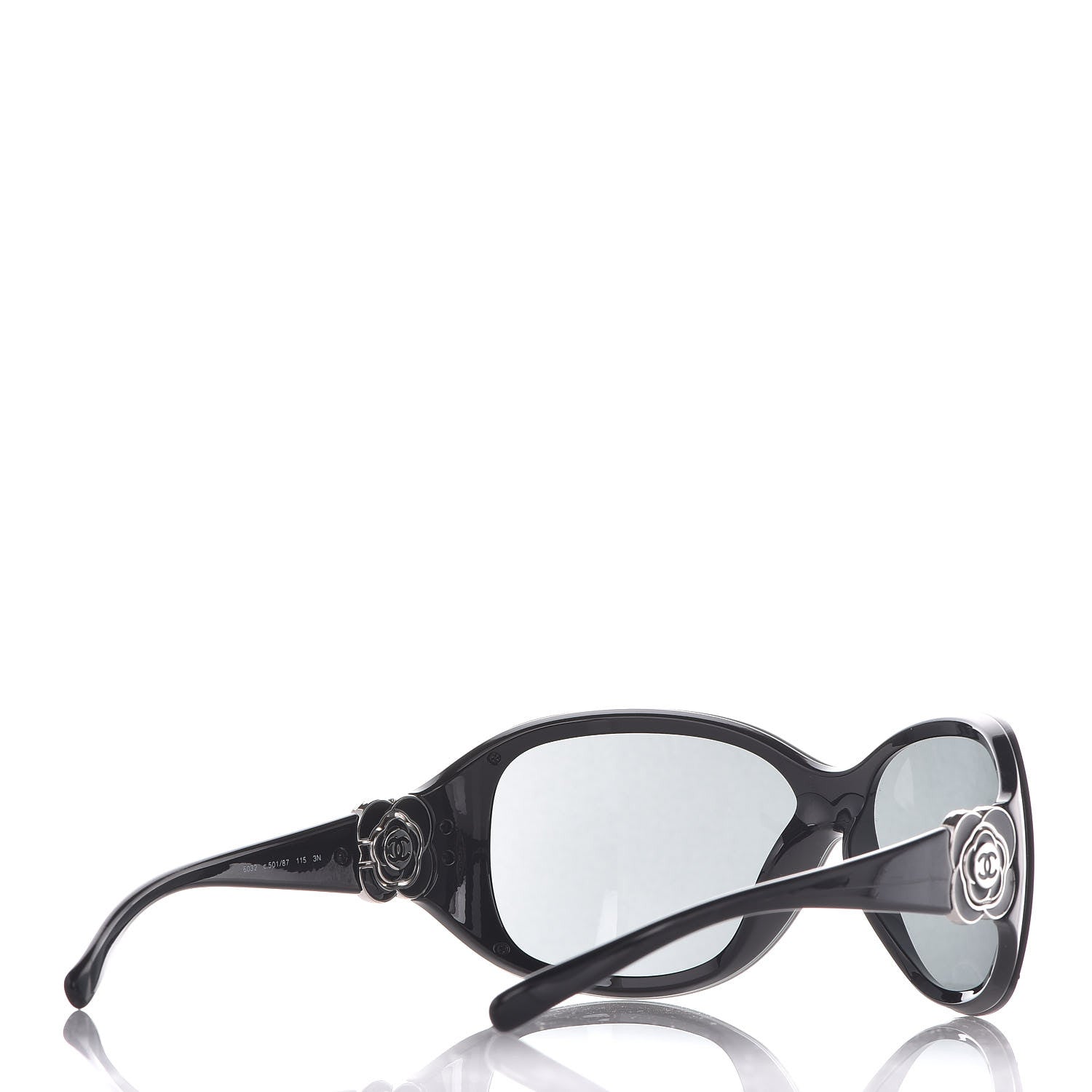 Chanel Camellia CC Sunglasses 6032 Black 4 of 9