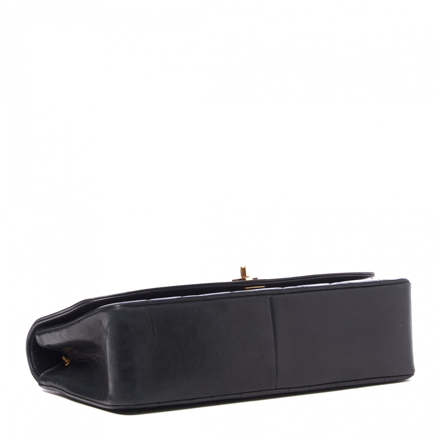 Lambskin Quilted Medium Single Flap Black