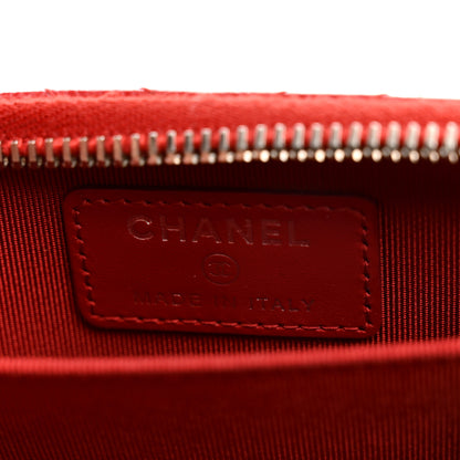 Chanel Caviar Chevron Quilted Zip Around Coin Purse Red 6 of 8