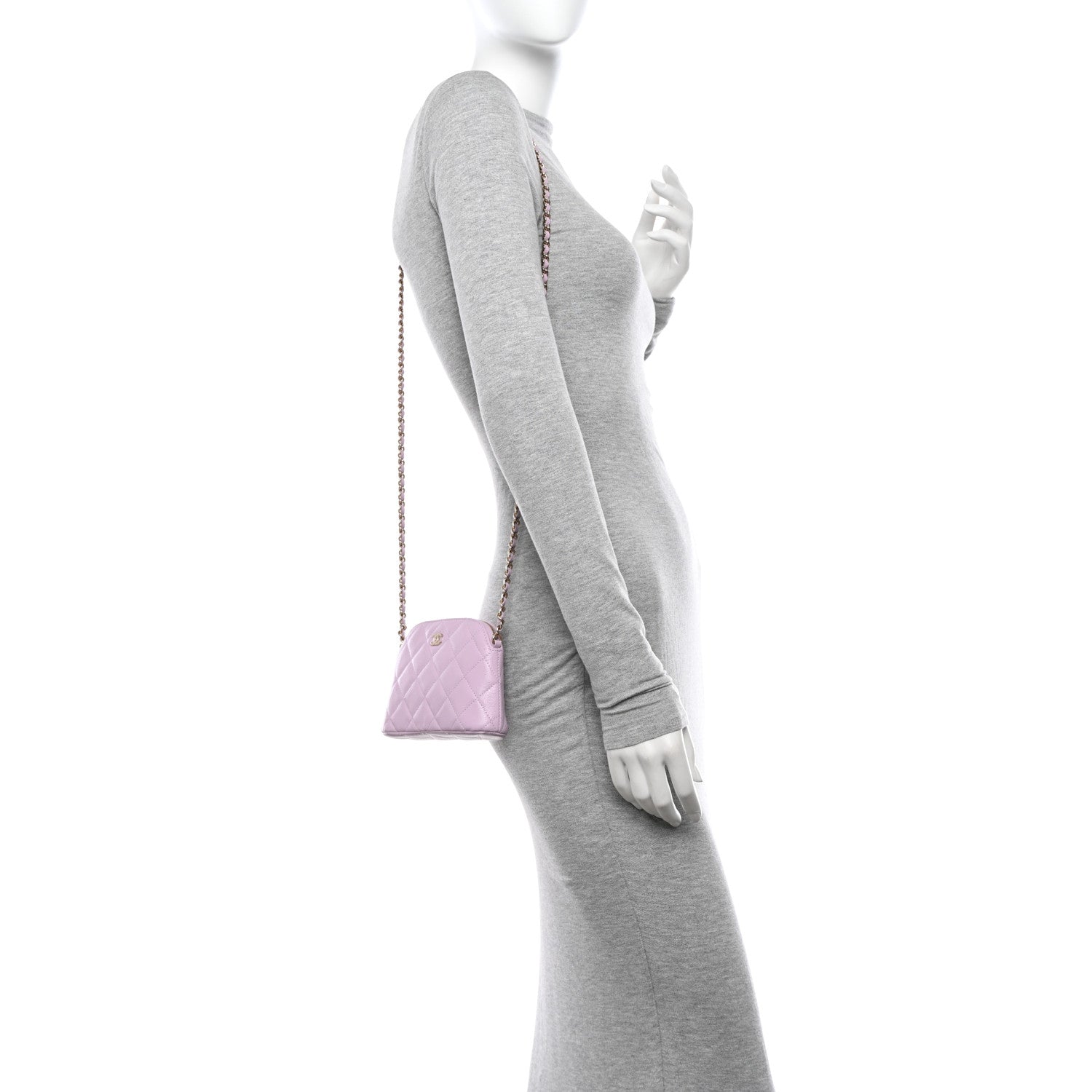 Chanel Caviar Quilted Clutch with Chain Light Purple 2 of 11