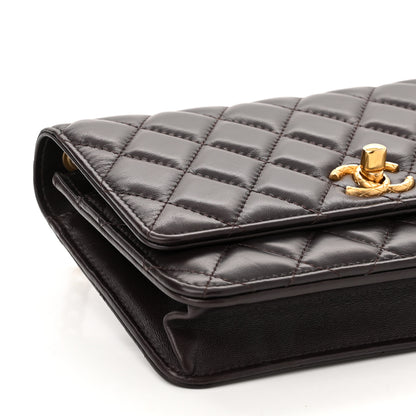 Chanel Lambskin Quilted Pillow Crush Wallet On Chain WOC Dark Brown 8 of 11
