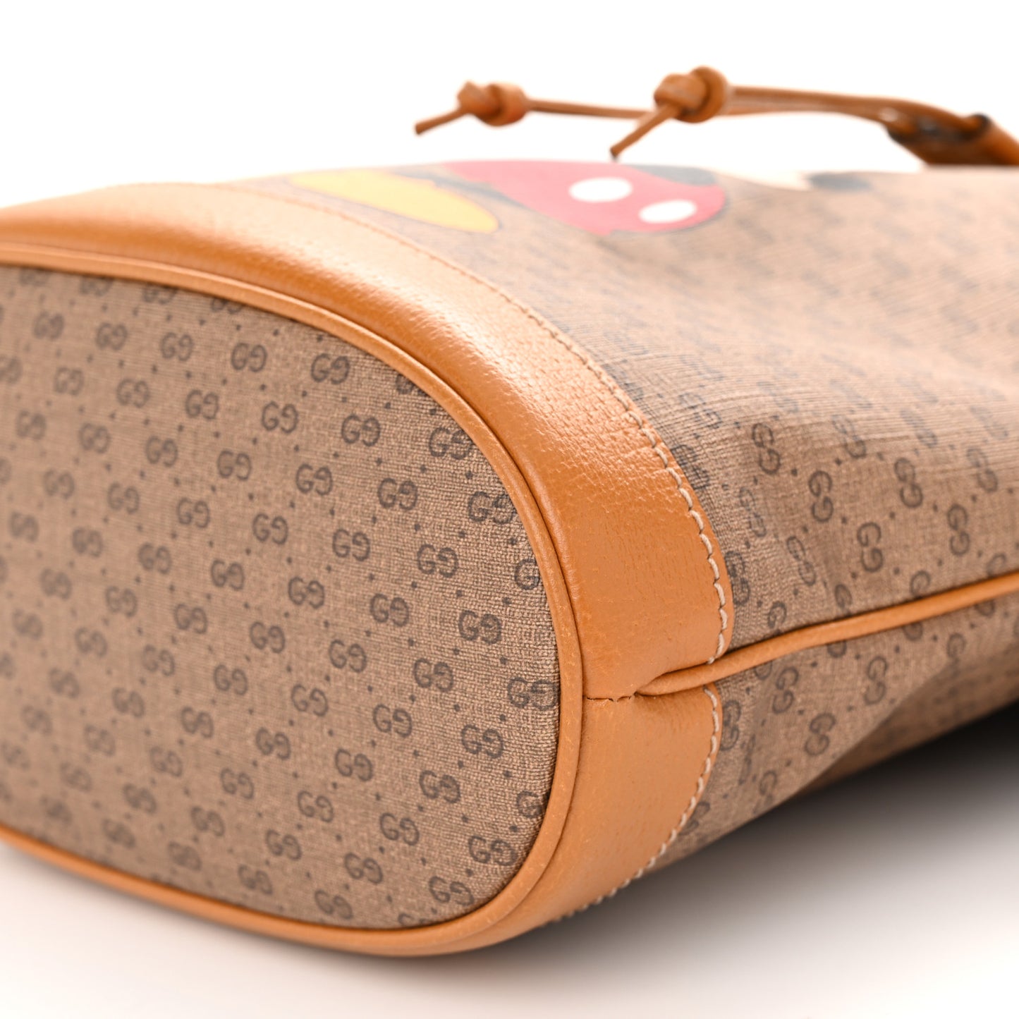 X DISNEY Mini Vintage GG Supreme Monogram Bucket Bag Beige Vintage Sun Oil
