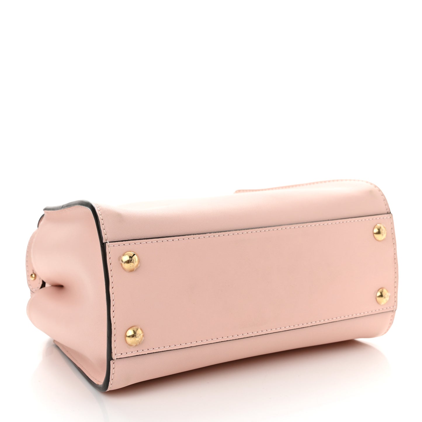 Vitello Seta Canvas FF Embroidered Mini Peekaboo Iconic Satchel Rosa Confetto