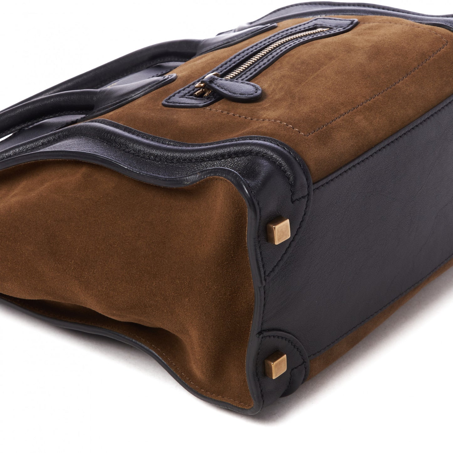 Smooth Calfskin Suede Micro Luggage Olive