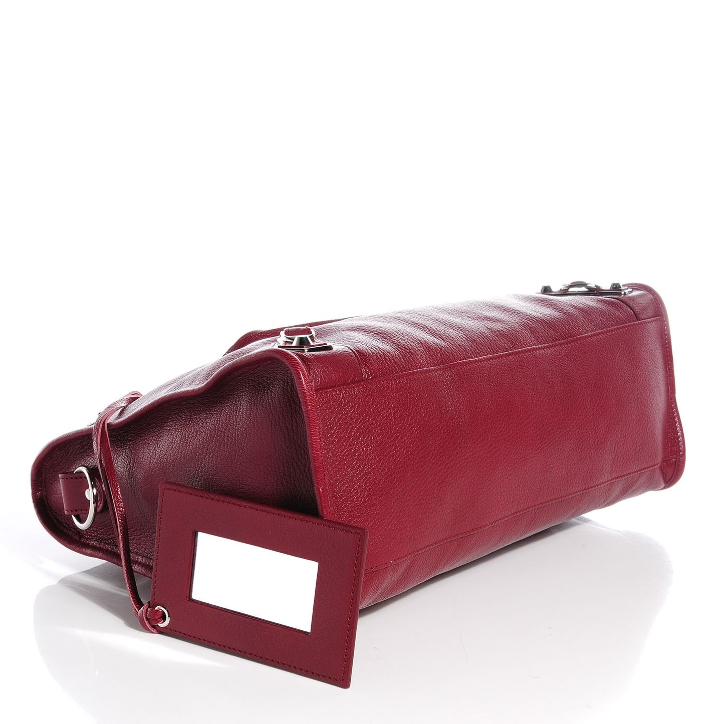 Chevre Silver Metallic Edge Hardware City Rouge Brique Rouge Grenade