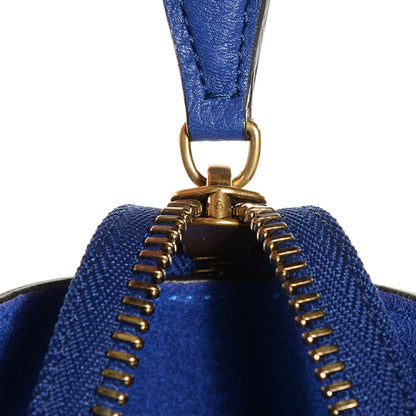 Celine Drummed Calfskin Mini Luggage Indigo 8 of 8