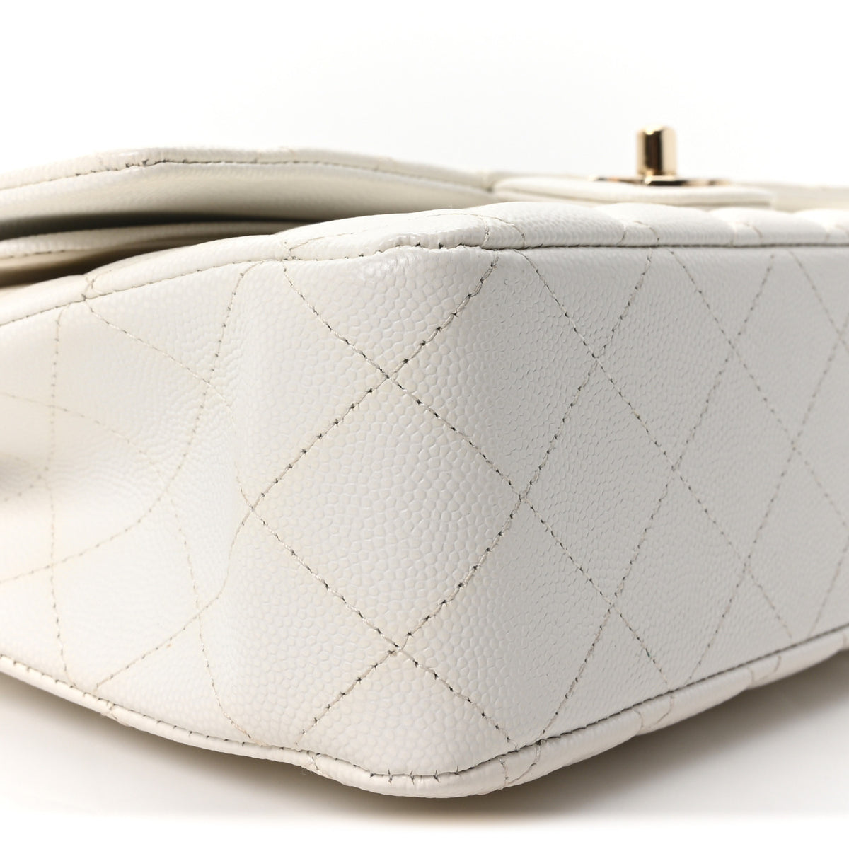 Chanel Caviar Quilted Medium Double Flap White 9 of 10