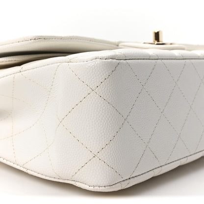 Chanel Caviar Quilted Medium Double Flap White 9 of 10