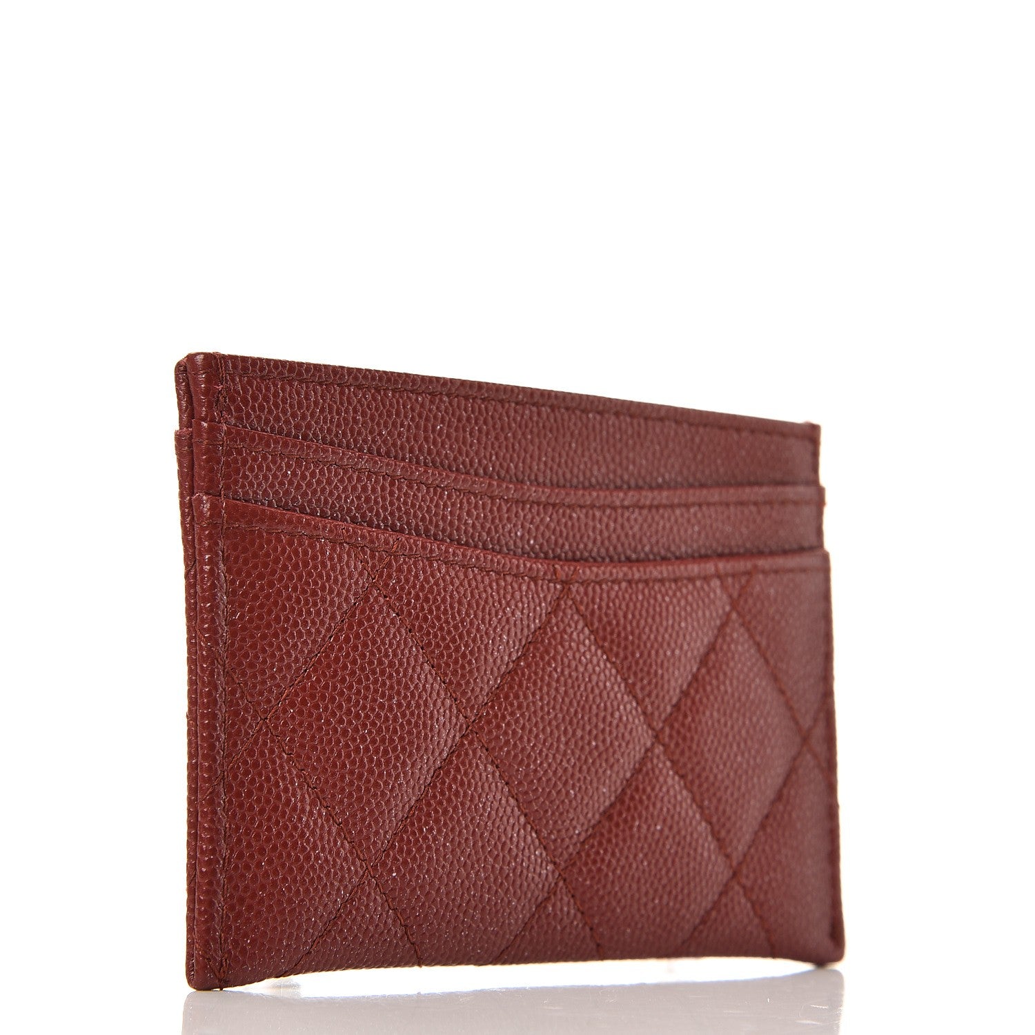 Chanel Caviar Quilted Card Holder Dark Red 3 of 8