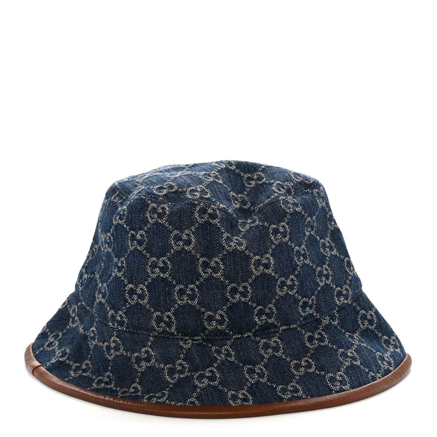 Washed Jacquard Denim Nappa GG Monogram Oscar Bucket Hat M Denim Cuir