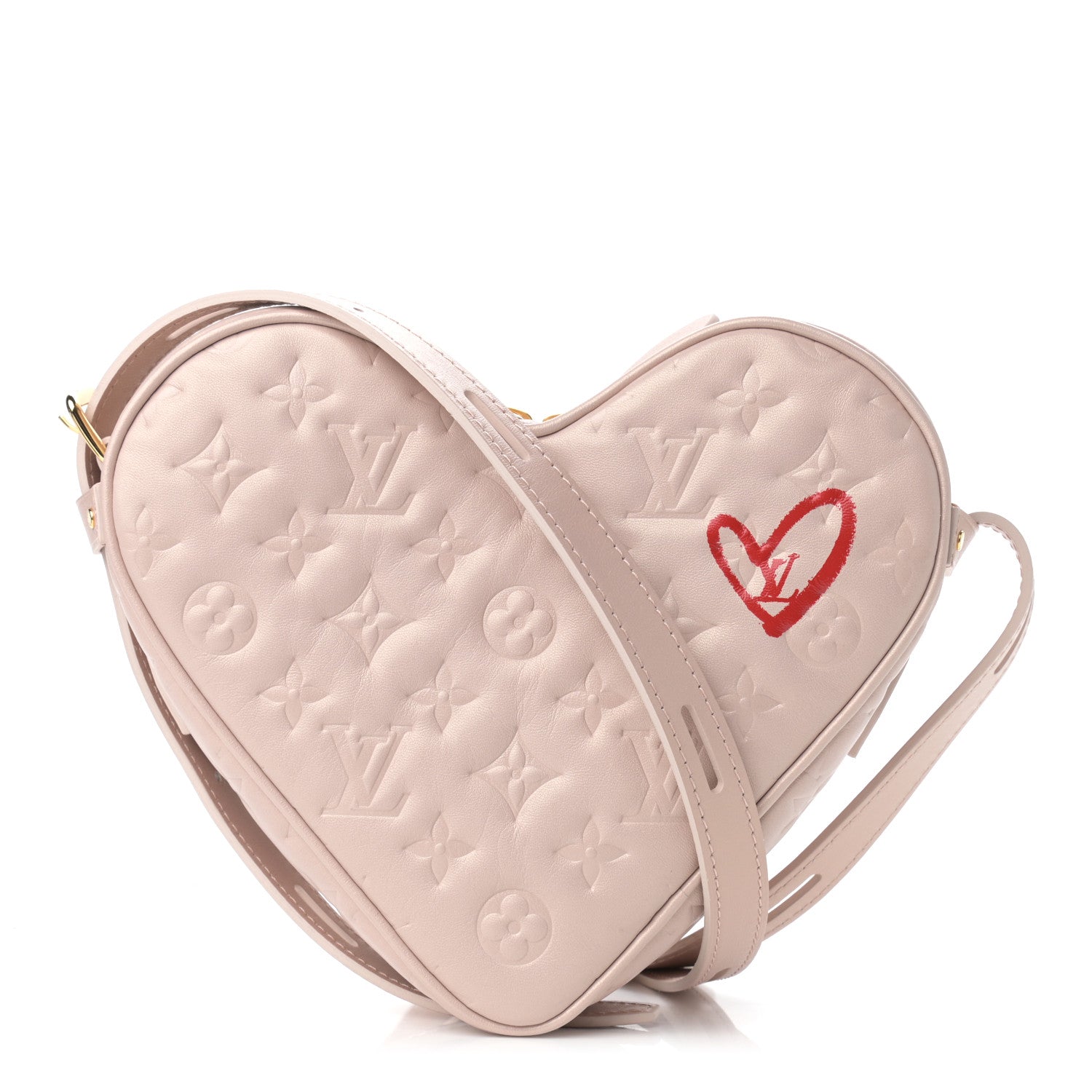 Louis Vuitton Lambskin Embossed Monogram Fall In Love Sac Coeur Light Pink 1 of 8