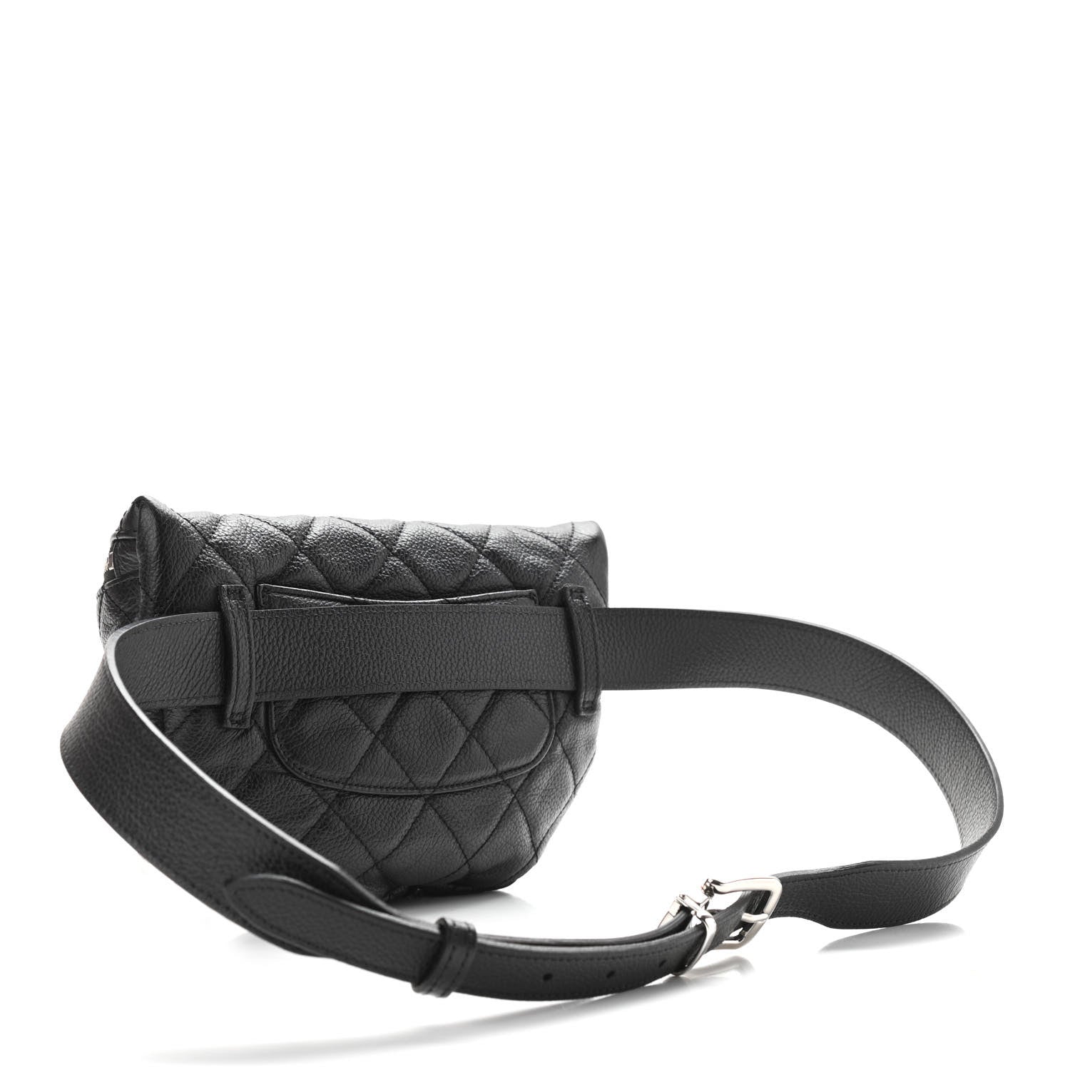Chanel Grained Calfskin Quilted Waist Belt Bag Black 3 of 11