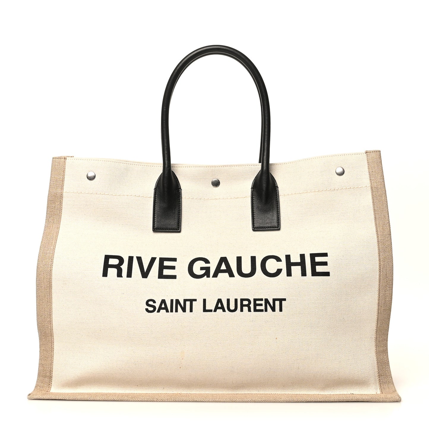 Linen Calfskin Rive Gauche Tote Optic White
