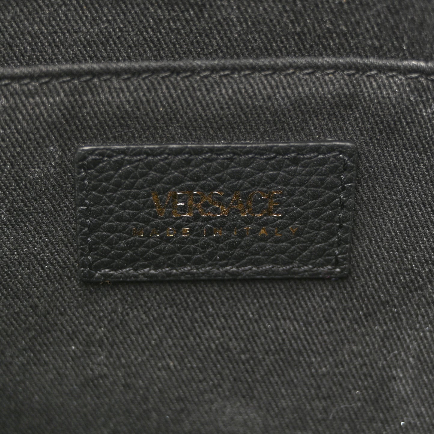 Grained Calfskin Large Virtus Top Handle Shoulder Bag Black