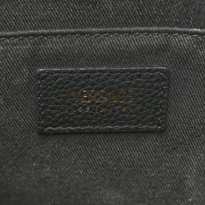 Versace Grained Calfskin Large Virtus Top Handle Shoulder Bag Black 6 of 15