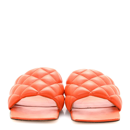 Bottega Veneta Nappa Matelasse Padded Flat Sandals 38 Orange 3 of 8