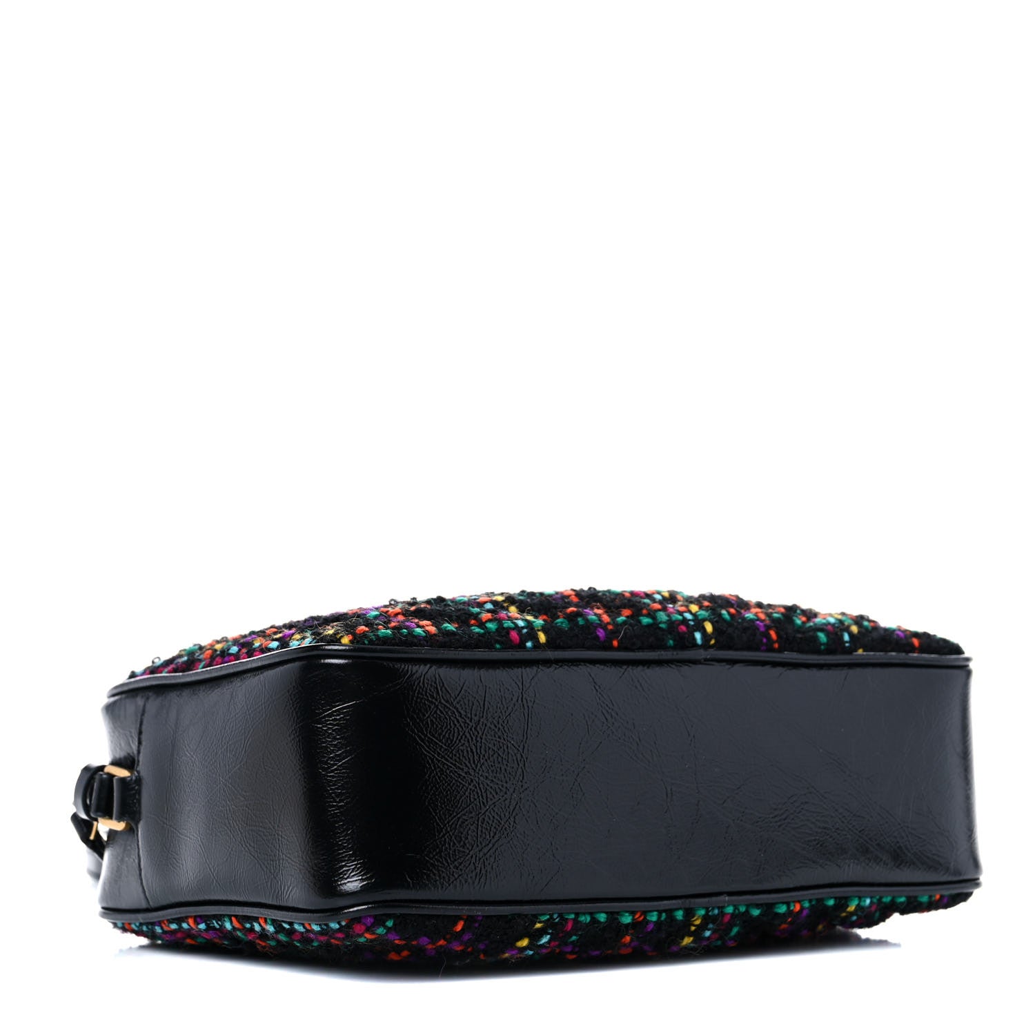 Saint Laurent Tweed Calfskin Monogram Lou Camera Bag Black 2 of 11