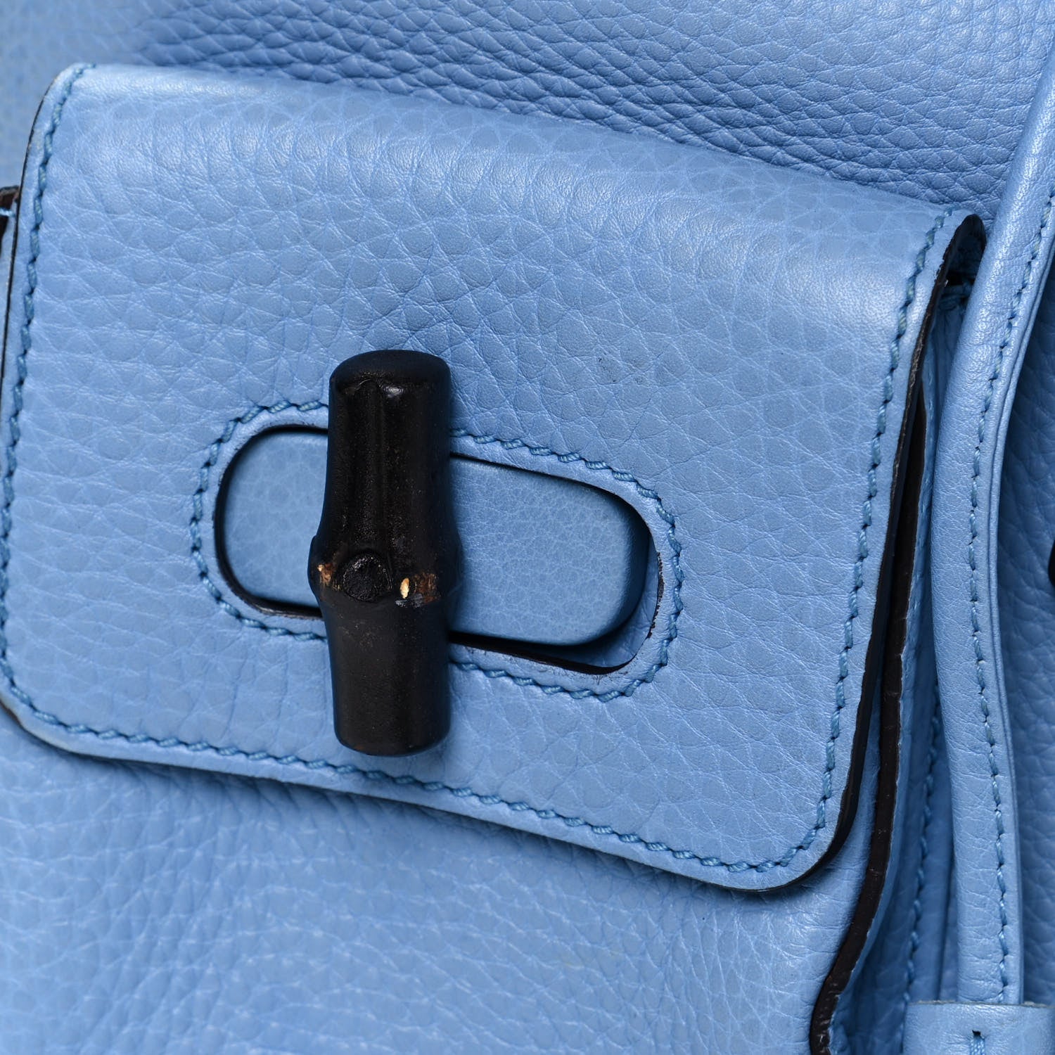 Gucci Cellarius Calfskin Medium Bamboo Backpack Mineral Blue 7 of 12