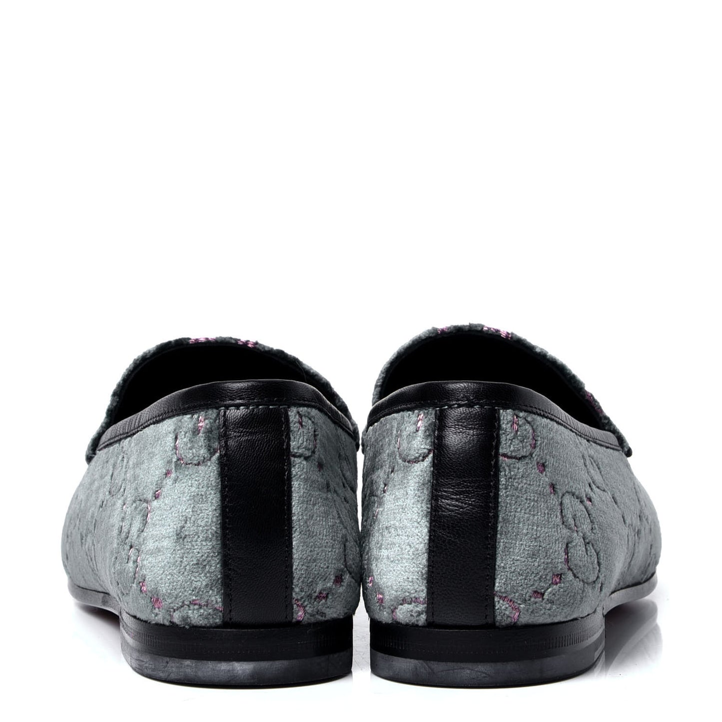 Velvet Malaga Kid GG Monogram Horsebit Womens Jordaan Loafers 35.5 Avio Dusty Pink Black
