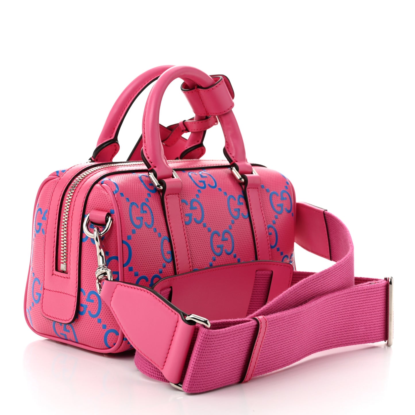 Calfskin GG Tennis Bi-Color Embossed Mini Duffle Bag Modern Fucsia Modern Blue