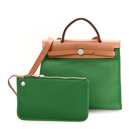 Hermes Vache Hunter Toile Herbag Zip 31 PM Bambou Natural 2 of 10