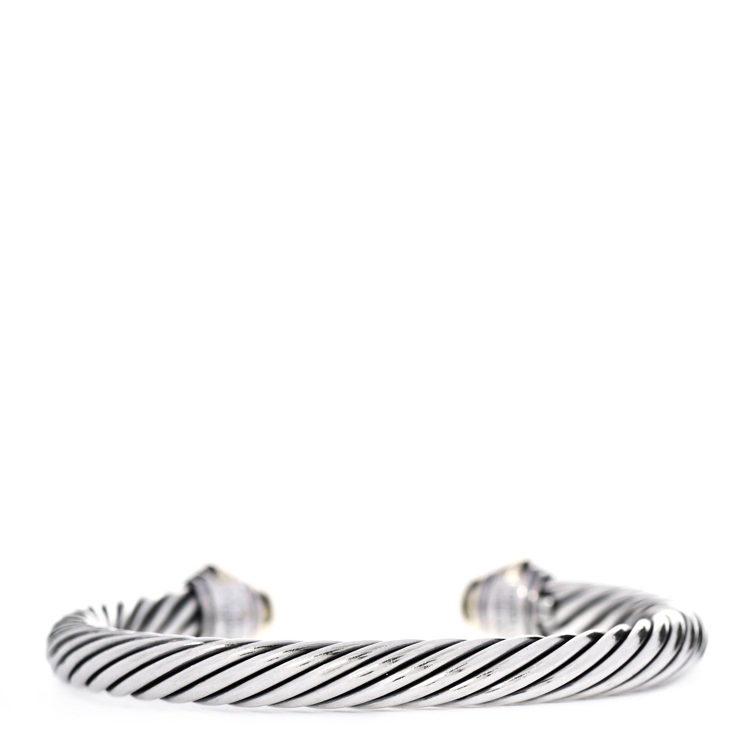 David Yurman Sterling Silver 14K Yellow Gold 7mm Cable Classics Bracelet 3 of 8