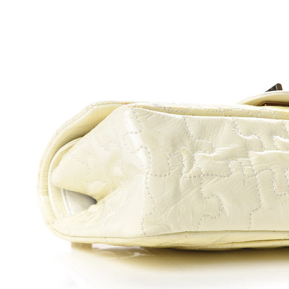 Chanel Crackled Patent Calfskin Puzzle 2.55 Reissue East West Flap White 5 of 17