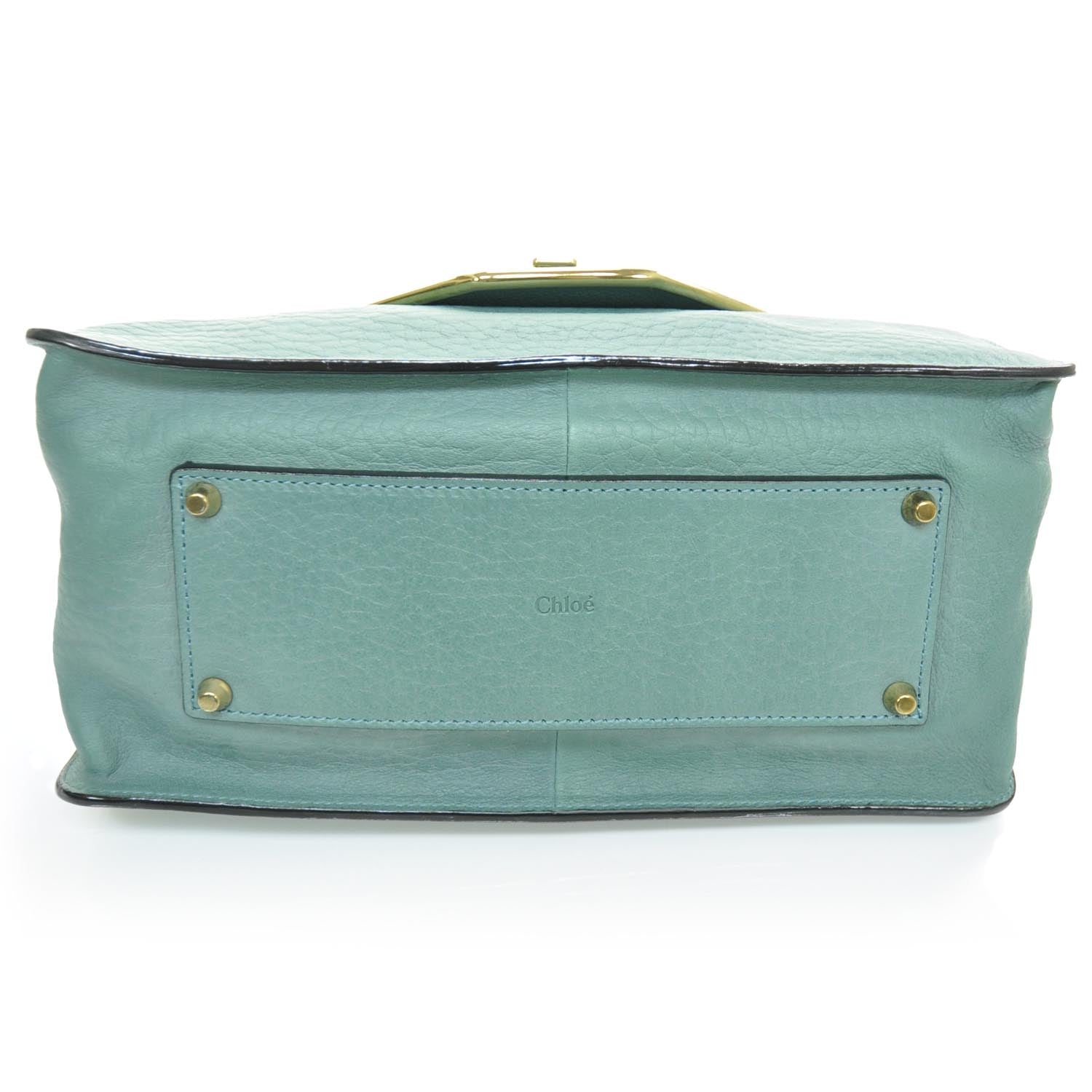 Chloe Grained Calfskin Sally Flap Bag Green 4 of 9
