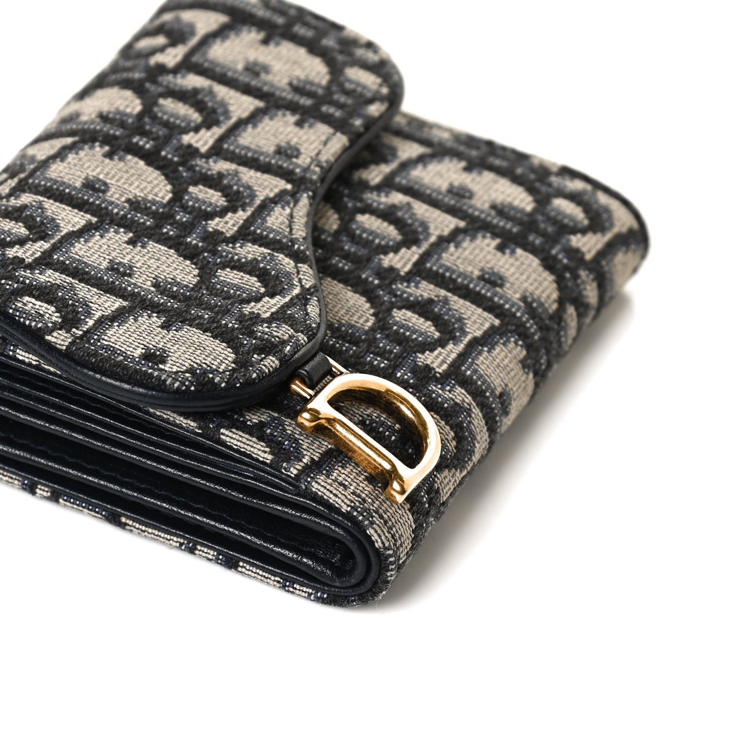 Oblique Saddle Lotus Wallet Blue