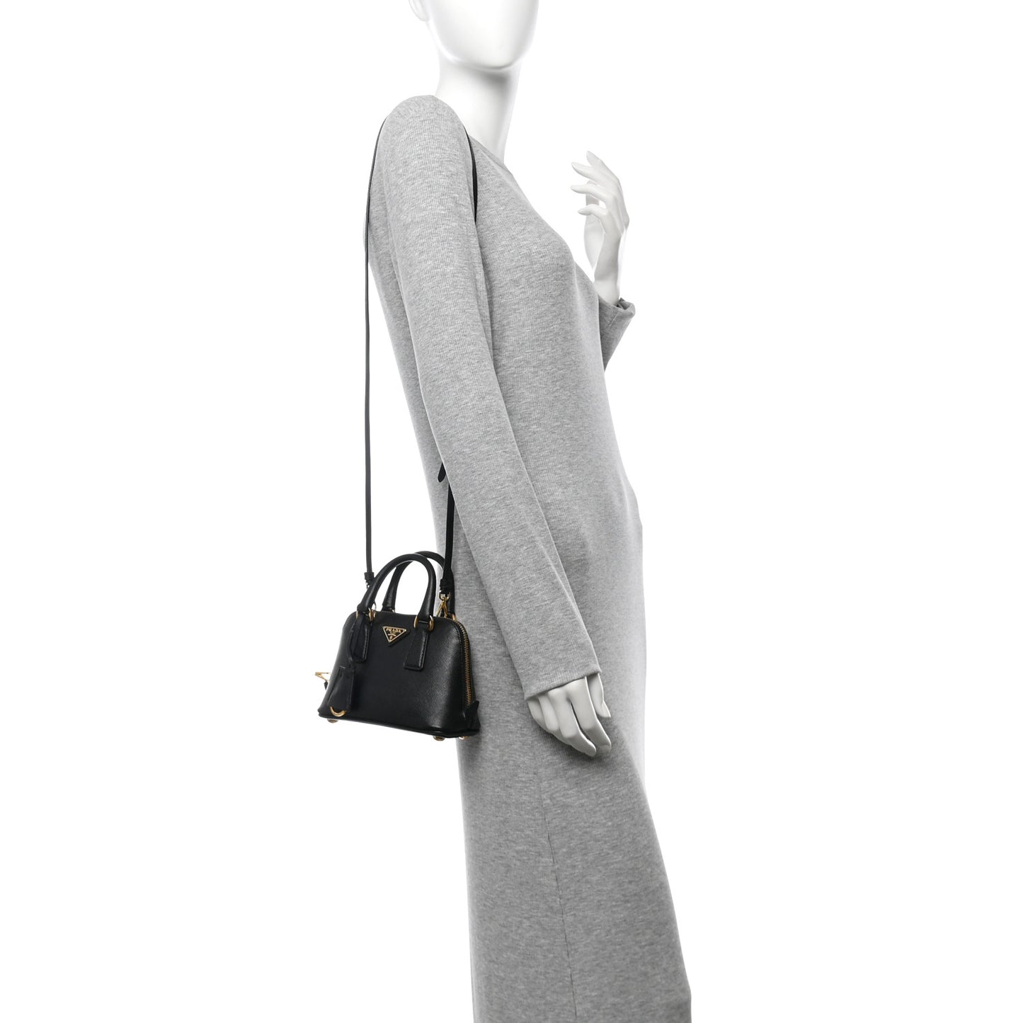 Saffiano Lux Mini Promenade Tote Black
