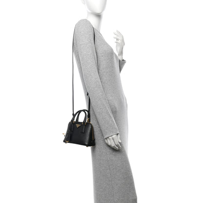 Prada Saffiano Lux Mini Promenade Tote Black 2 of 9