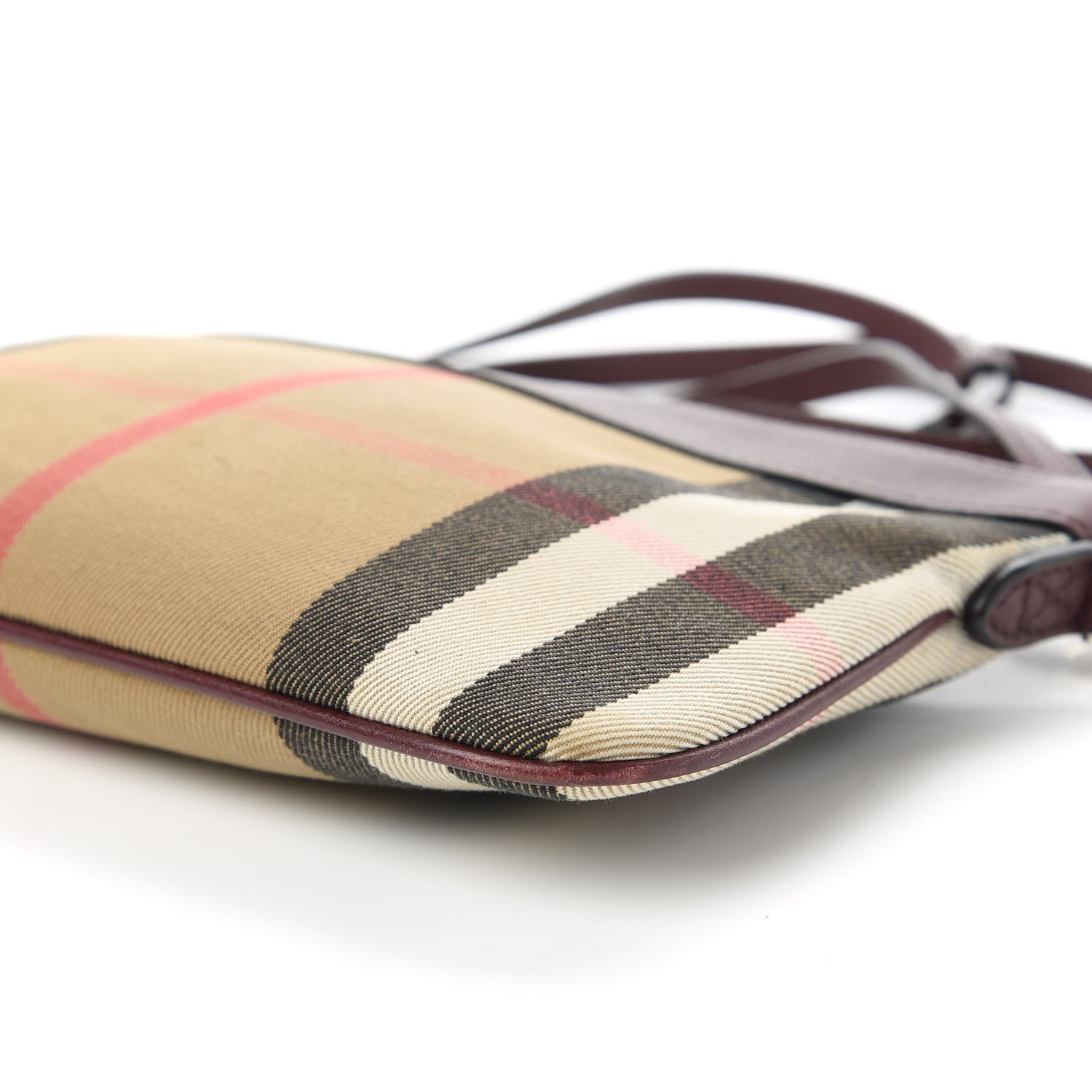 Burberry House Check Derby Peyton Crossbody Clutch Bag Mahogany Red 7 of 10