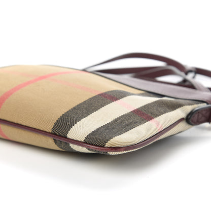 Burberry House Check Derby Peyton Crossbody Clutch Bag Mahogany Red 7 of 10