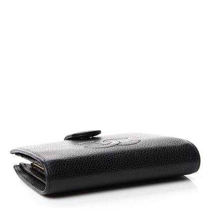 Chanel Caviar Timeless CC Compact French Wallet Black 4 of 7