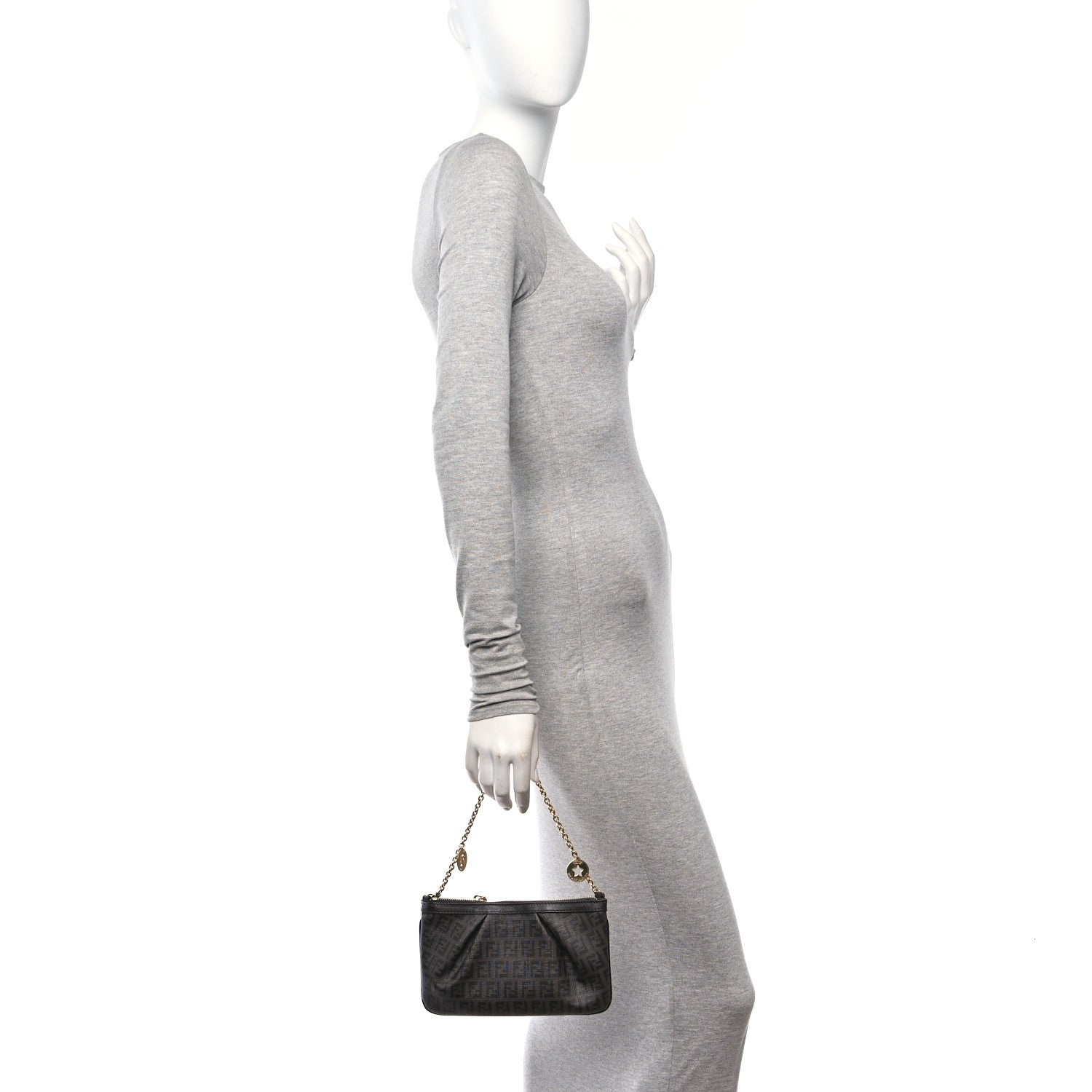 Fendi Zucchino Spalmati Forever Pochette Moro Black 2 of 11
