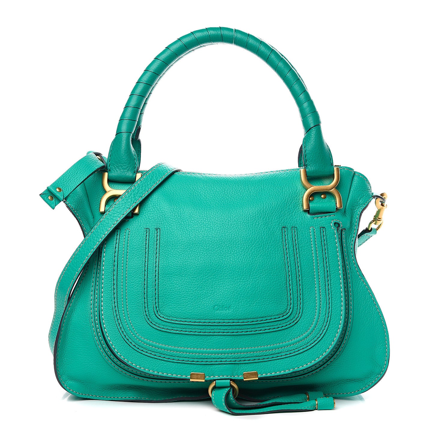 Calfskin Medium Marcie Satchel Jade Green