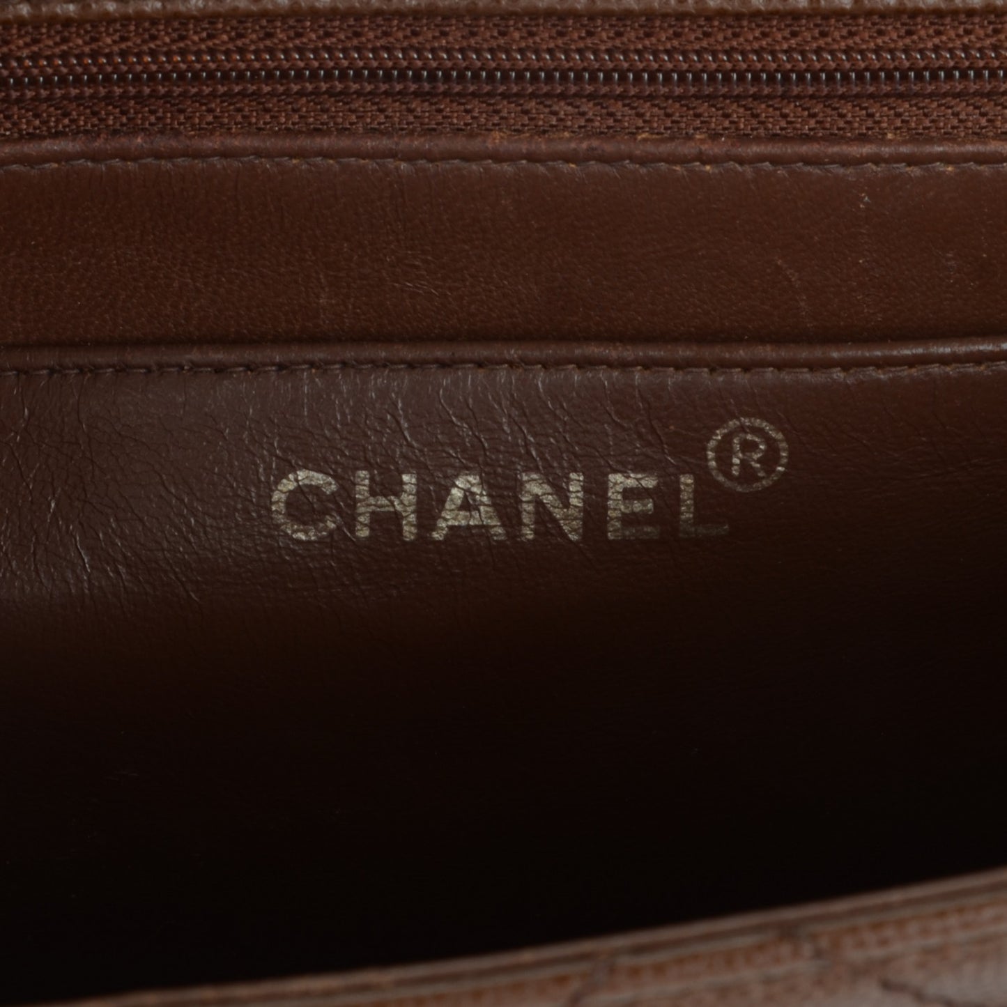 Caviar Flap Top Handle Bag Brown