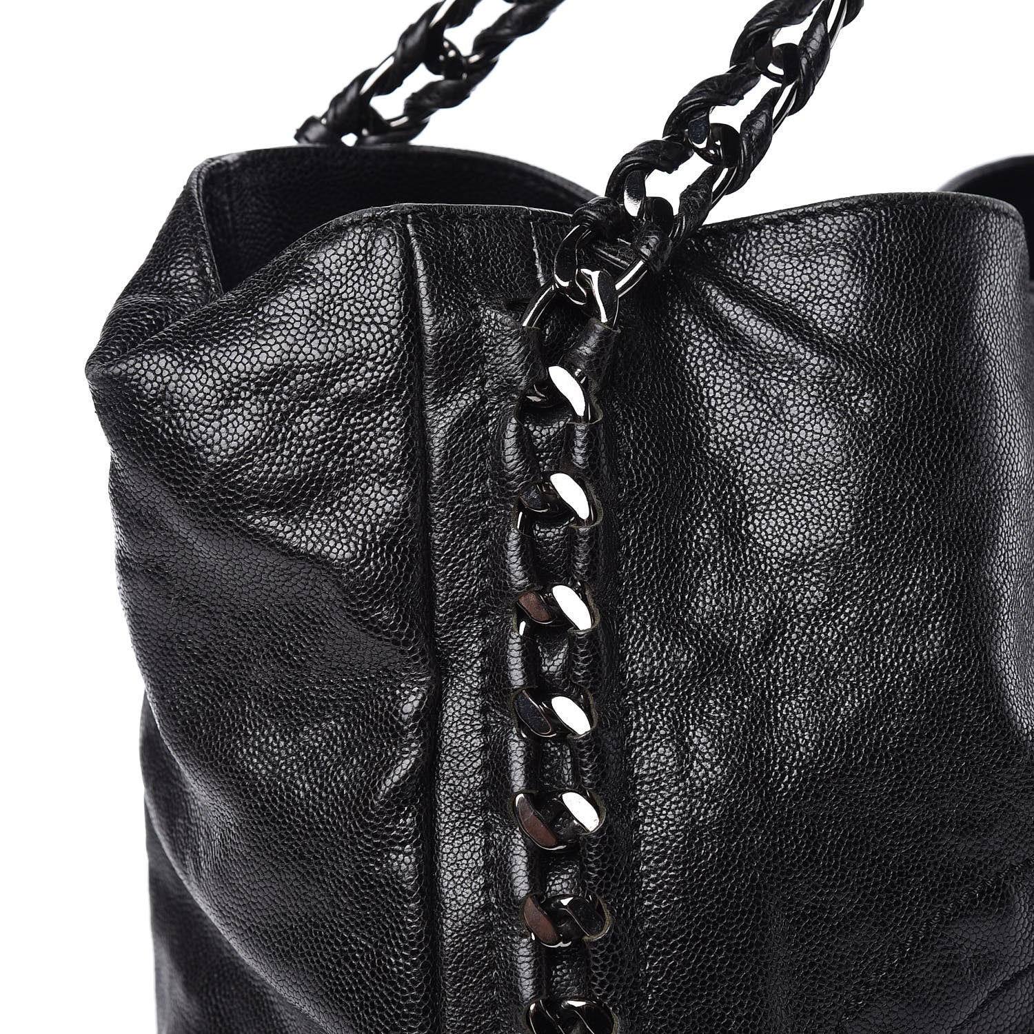Chanel Glazed Calfskin Large Modern Chain Tote Black 15 of 27
