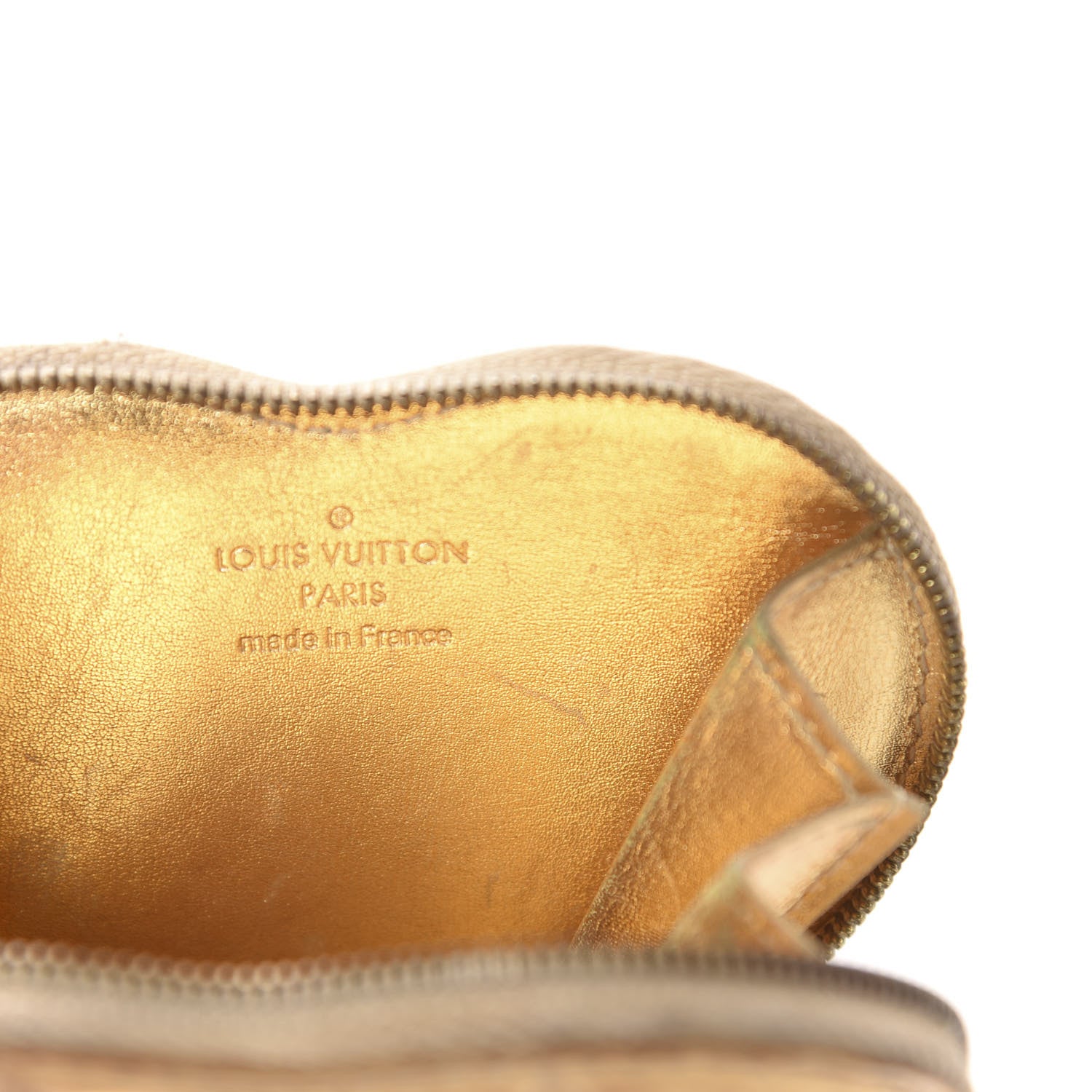 Louis Vuitton Monogram Miroir Heart Coin Purse Gold 637272