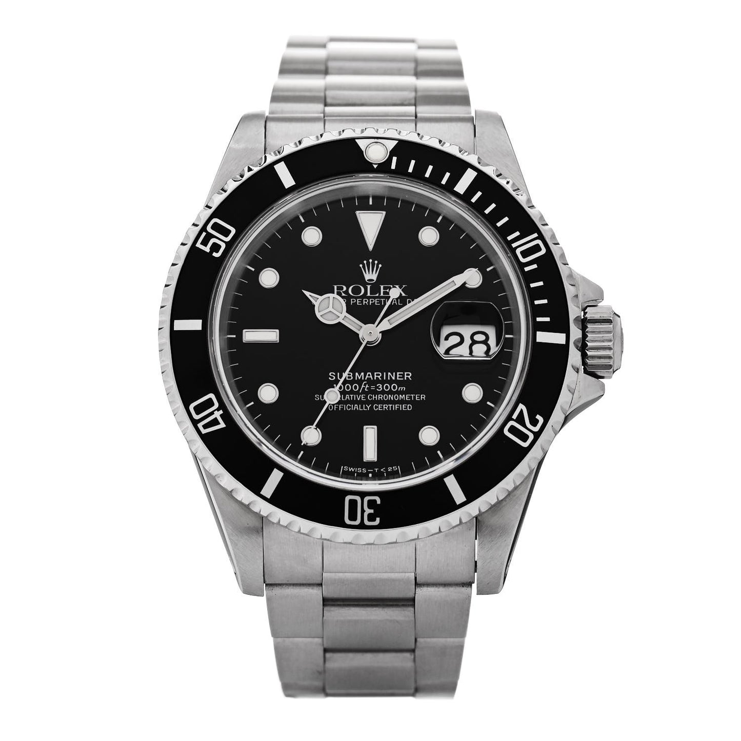 Stainless Steel 40mm Oyster Perpetual Submariner Date Watch Black 16610
