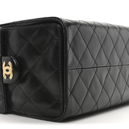 Chanel Shiny Crumpled Calfskin Quilted Small Chanel 25 Handbag Black 9 of 11