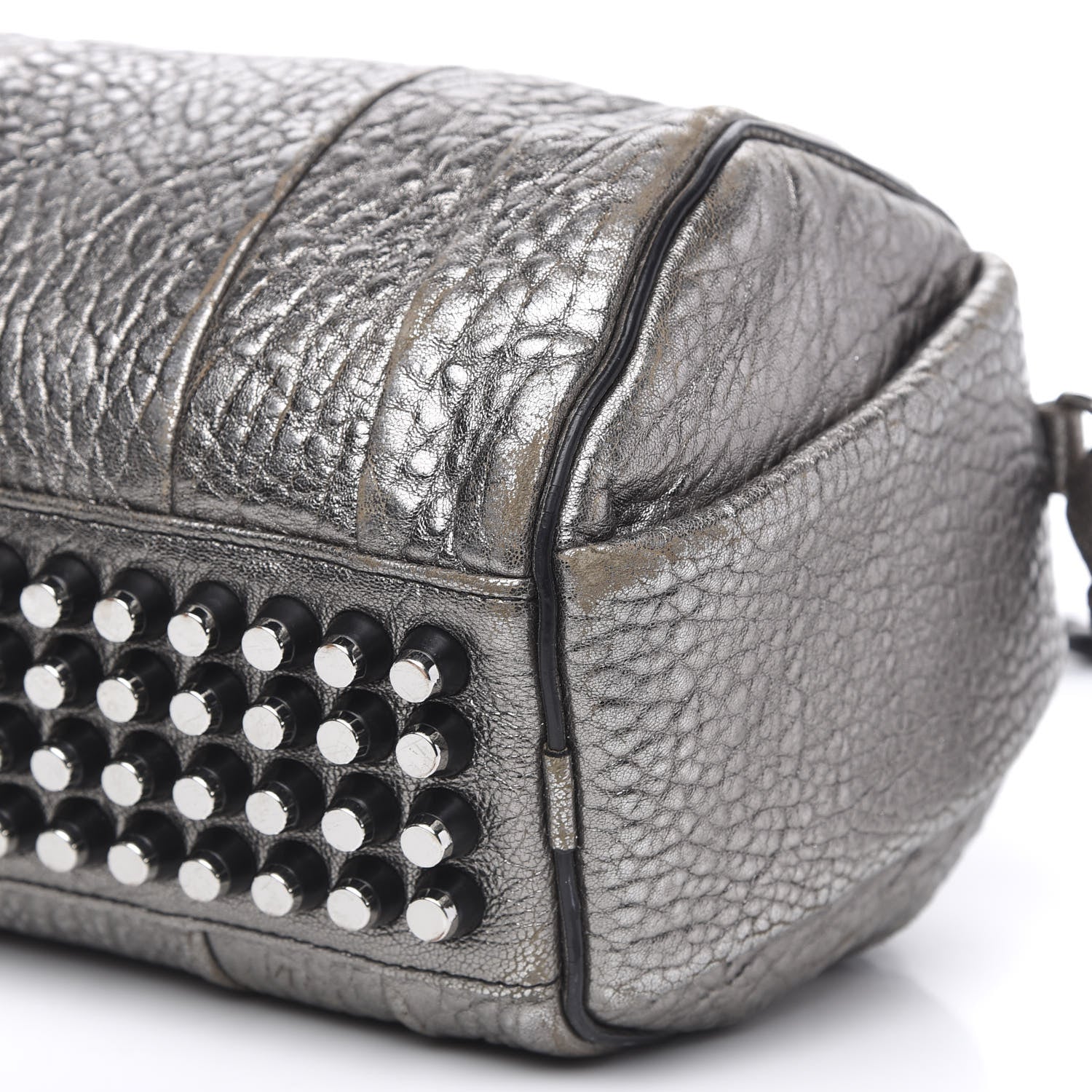 Alexander Wang Metallic Pebbled Lambskin Rockie Carbon Silver Hardware 8 of 13