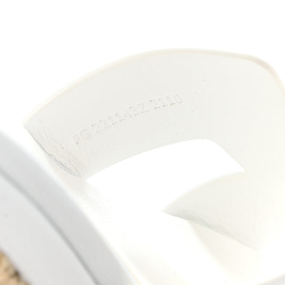 Hermes Goatskin Elda Espadrille Wedge Sandals 37 White 8 of 10