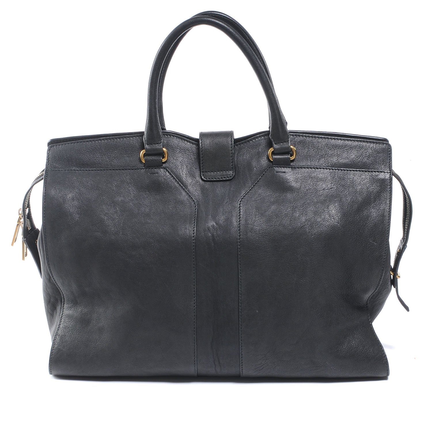 Saint Laurent Leather Large Cabas Chyc Black 3 of 7